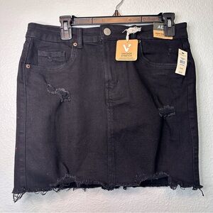 Aeropostale Black Denim High Rise Mini Skirt Vintage Stretch Size Medium